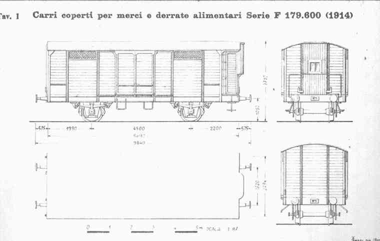 Disegno carro tipo F serie 1914.