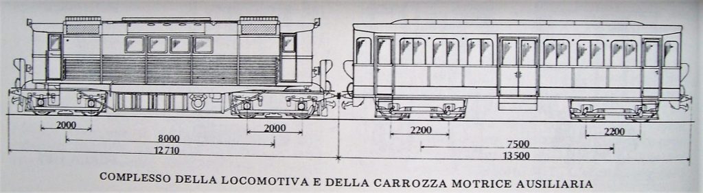 Locomotiva MCL 301 e carrozza "booster" per la trazione diesel su linee acclivi.