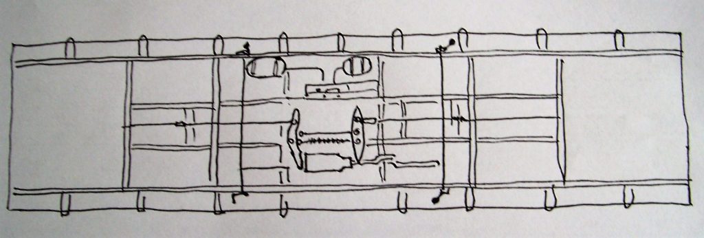 Disegno dell'impianto frenante per il carro FF.