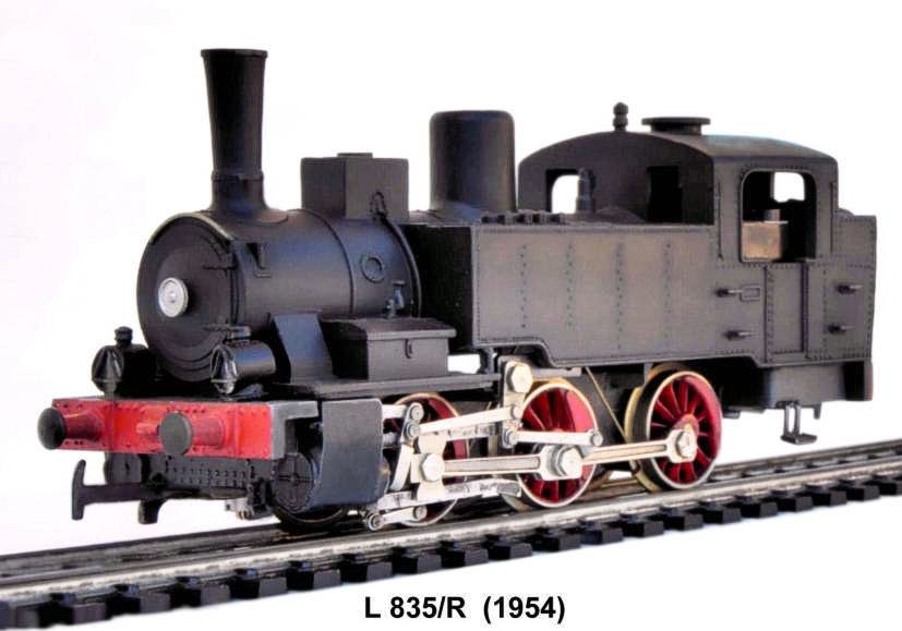 Il primo modello Rivarossi di una locomotiva del gruppo 835.