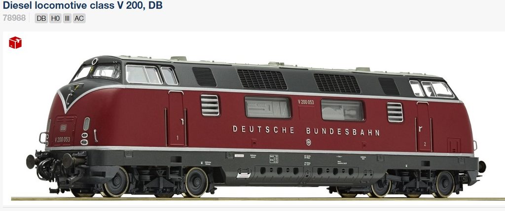 Modello ROCO della locomotiva DB V200.